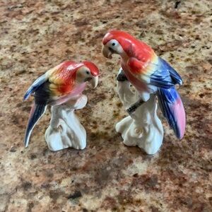 Colorful Ceramic Parrot Figurines